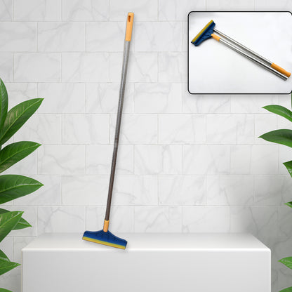 2 In 1 Cleaning Brush Long Handle Floor Brush Rotatable Cleaning Brush For Bathroom Kitchen 120 Degree Triangular Rotating Brush Head With Wiper