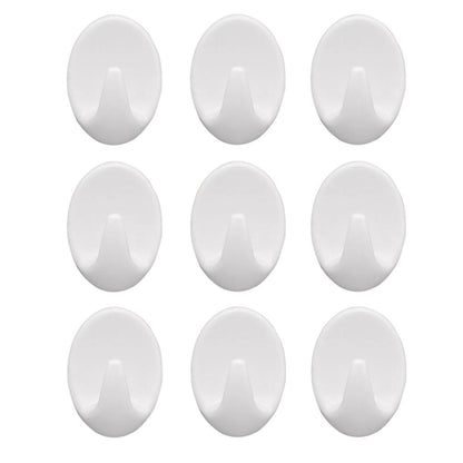 Self Adhesive Plastic Wall Hook Set For Home Kitchen And Other Places (Pack Of 9)