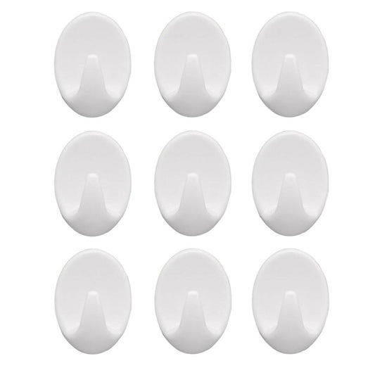 Self Adhesive Plastic Wall Hook Set For Home Kitchen And Other Places (Pack Of 9)