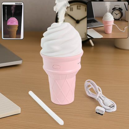 Ice Cream Cone Shape Air Freshener Humidifier (1Pc  Pink)