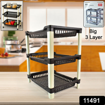 Apexbig Multi Use Plastic Storage Rack  3-Tier (1 Pc)