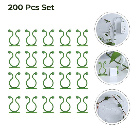 Plantclimbing Wall Fixture Clip Self-Adhesive Hook (200 Pcs Set)