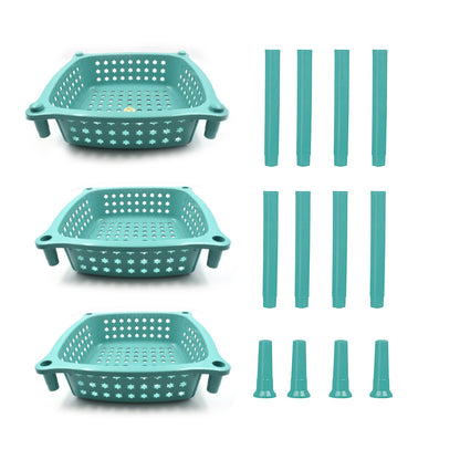 3 Layer Squre Kitchen Trolley Basket