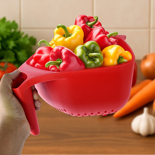 Apexmulti-Functional Plastic Strainer Bowl With Ergonomic Handle (1 Pc)