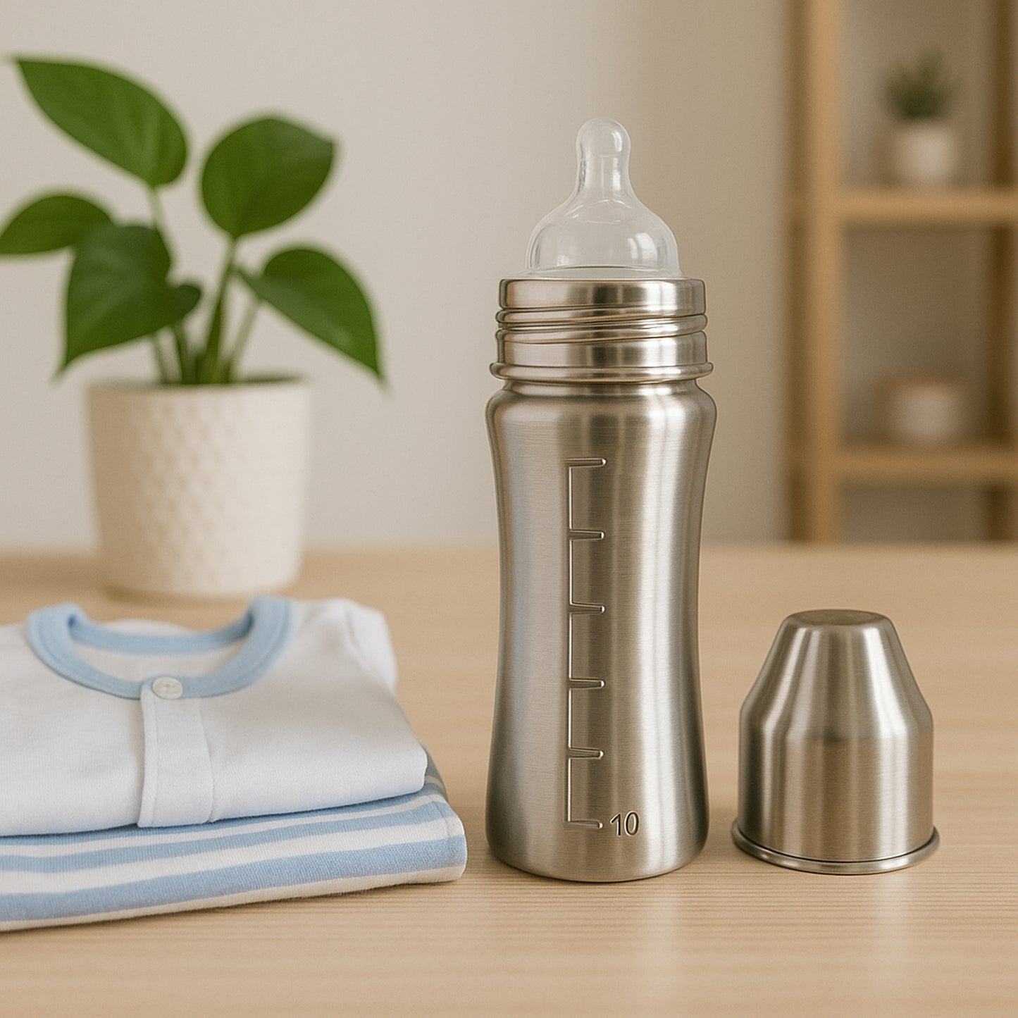 Ganesh Stainless Steel Baby Feeding Bottle Milk Bottle For New Born  Infants  Toddler Up To 3 Years Bfa Free (250 Ml Approx)