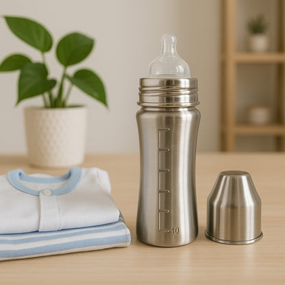 Ganesh Stainless Steel Baby Feeding Bottle Milk Bottle For New Born  Infants  Toddler Up To 3 Years Bfa Free (250 Ml Approx)