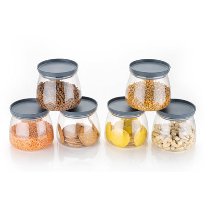 Matka Shaped Jar With Air Tight  Leak Proof Lid (Multicolour) (Set Of 6) (900Ml)