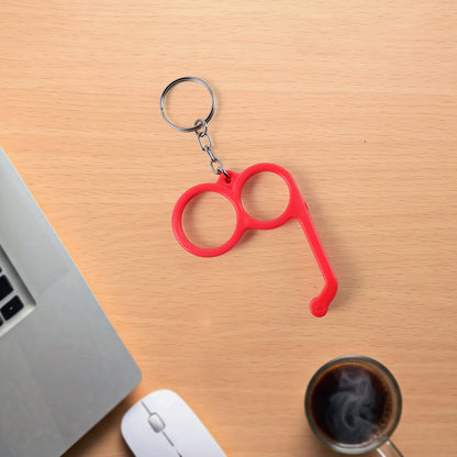 2-In-1 Plastic Dual-Finger Mobile Stand Cum Keyring  (1 Pc Mixed Color)