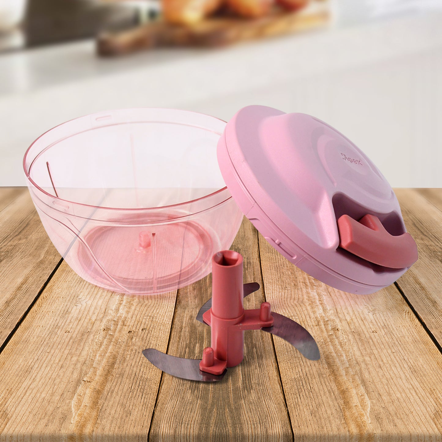 Apexpower-X Triple Stainless Steel Blades And Hand-Pull Vegetable Chopper (500Ml)