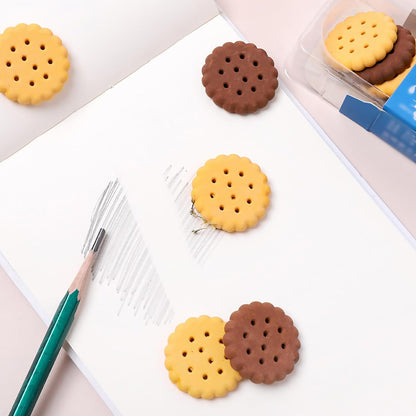 Pack Of 6 Erasers Erasers Stationery School Rubber Schools Sketches Office Sign Kid Party Favour Gift Toy Gift Creative Christmas Birthday Gift In Shape Biscuits (6 Pcs Set)