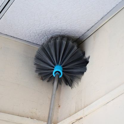 Cobweb Brush With Stainless Steel Strong Long Extendable Handle For Dusting Ceiling Cobweb Cleaning Brush For Lights Fans  Webs Cleaning For Homekitchen