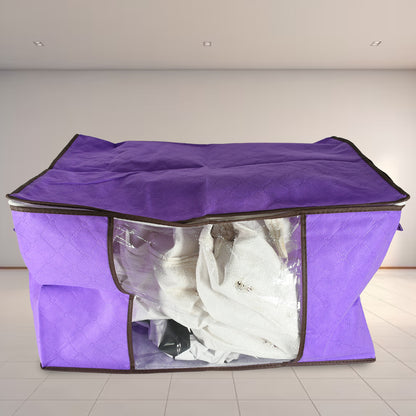 Clothing Storage Bag With Zipper Non-Woven Storage Bag For Storing The Clothes And Sarees.