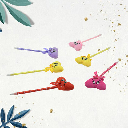 Cute Cartoon Shape  Heart Design Facy Writting Pen Attached Rattle  Ball Pen Smooth Writing For Wedding  Events  Multiuse Pen  Best Pen L Use For Kids (12 Pcs Set Mix Design  Color)