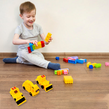 Vehicle Car Engineering Automobile Construction Car Toys Set For Children Kids Crane Excavator Road Roller Forklift Mixer Truck Transporter Truck Machine Construction Toys (6 Pcs Set)
