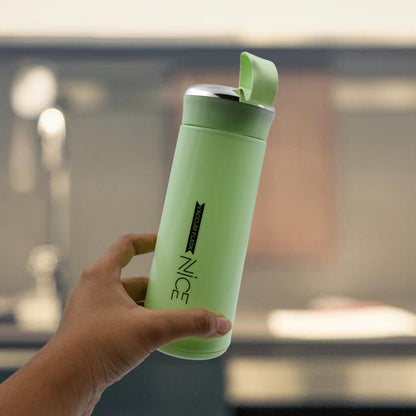 Outdoor Sport Water Bottle 400Ml Leak Proof Bpa-Free For Travel Cold And Hot Water Glass Water Bottle With Daily Water Intake For Gym And Children (Moq -100 Pc)