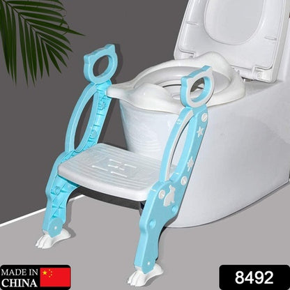 2 In 1 Potty Training Toilet Seat With Step Stool Ladder For Boy And Girl Baby Toddler Kid Childrens Toilet Training Seat Chair With Soft Padded Seat And Sturdy Non-Slip Wide Step Make Potty Easier For Your Kids (Multi-Color)