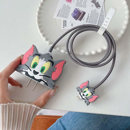 Cartoon Character Silicon Charger Case Cover For Ip 18-20W (Mix Design  1 Pc)