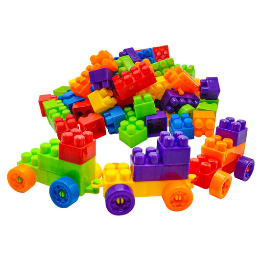 Blocks Set For Kids Play Fun And Learning Blocks For Kids Games For Children Block Game Puzzles Set Boys Children (Multicolor 60 Bricks Blocks)