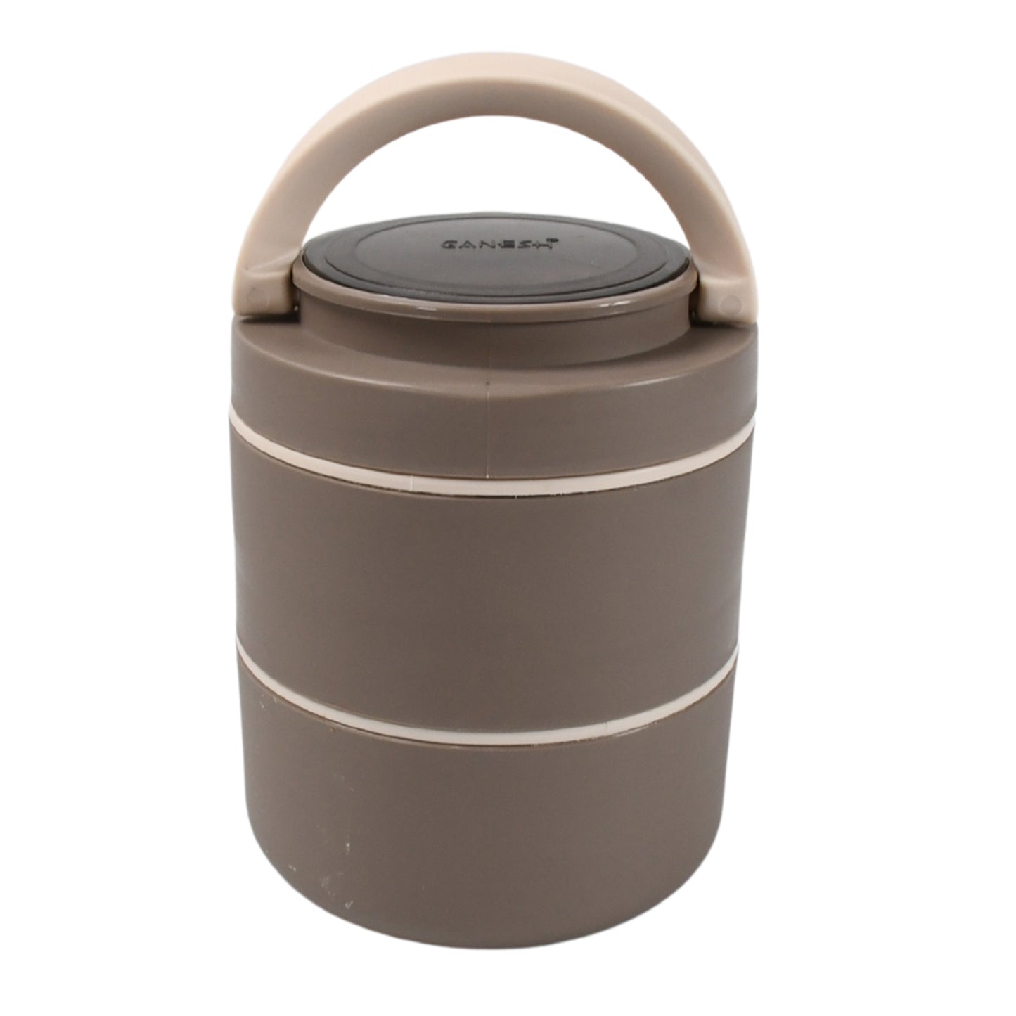 Ganesh Smart Stack 2 Layer Protable Lunch Box Stainless Steel Airtight Leak-Proof Lunch Box For Office School Picnic - Color May Vary