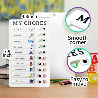 Portable My Chores Home Note Board Management Planning Memo Boards Reminding Time. (Size - 20X12Cm)