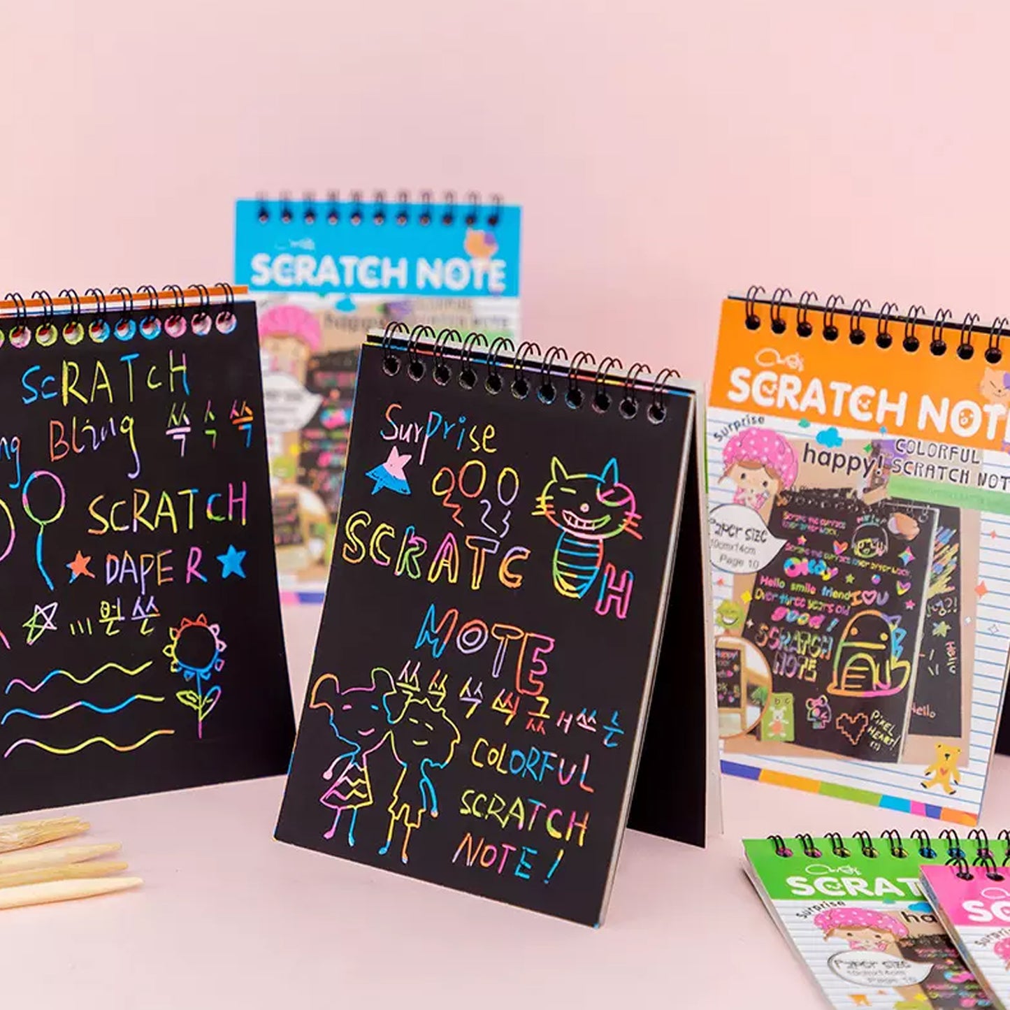 Crafts Rainbow Art Scratch Paper Book Sheets 10 Page  ( Pack Of 1 )