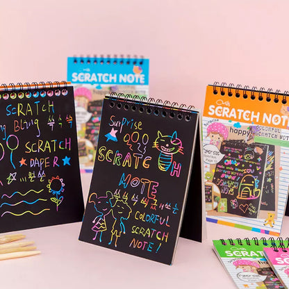 Crafts Rainbow Art Scratch Paper Book Sheets 10 Page  ( Pack Of 1 )