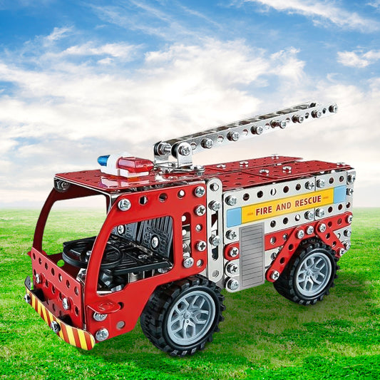 Metal Diy Fire Truck Building Blocks For Kids (Fire Truck  292Pcs Of Truck Tool  1 Set)