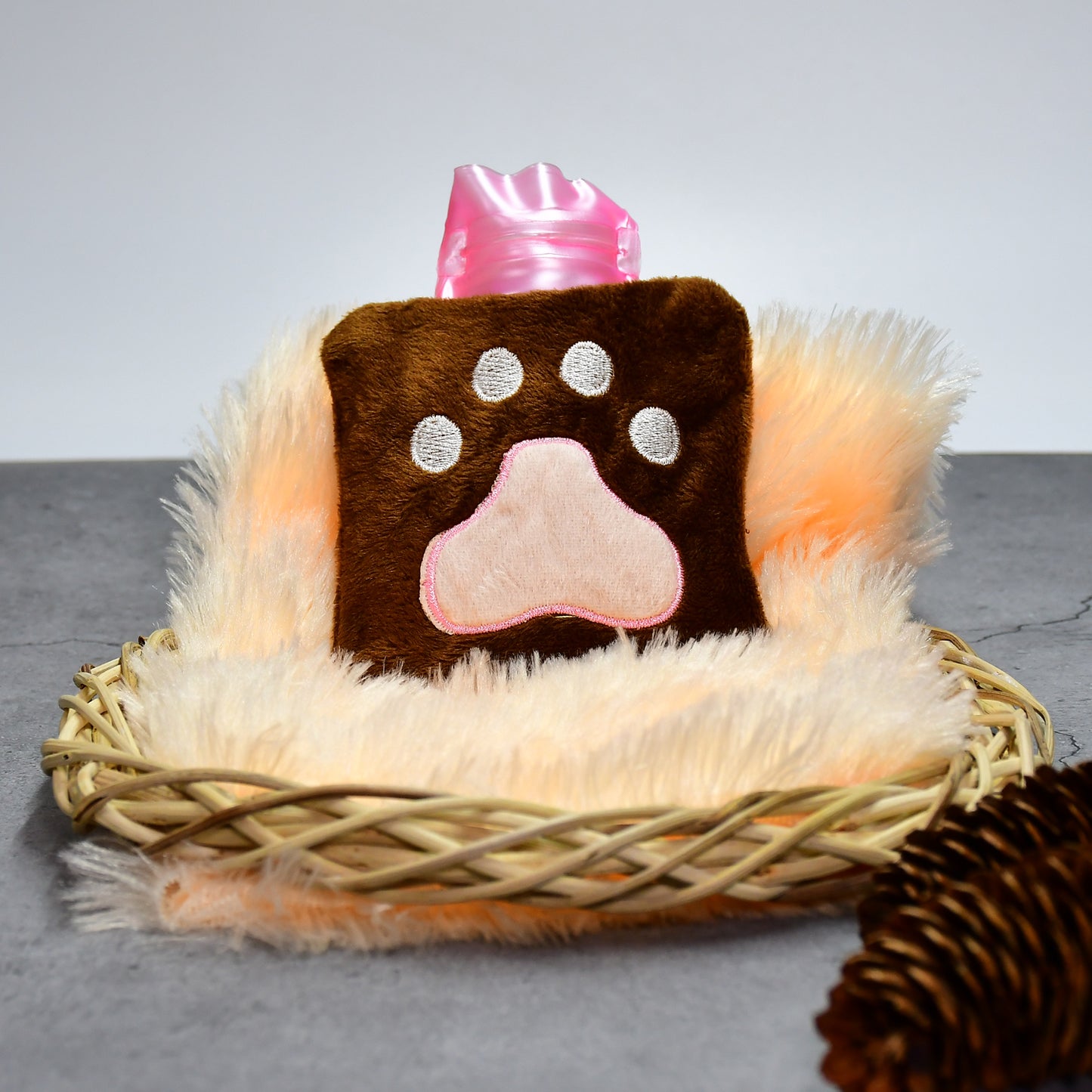 Paw Print Small Hot Water Bag With Cover For Pain Relief Neck Shoulder Pain And Hand Feet Warmer Menstrual Cramps.