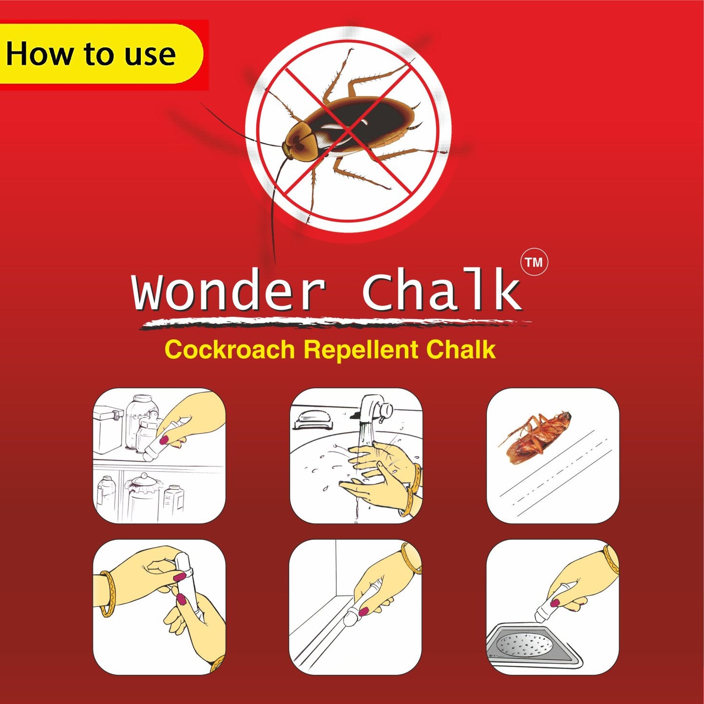 Cockroaches Repellent Chalk Keep Cockroach Away (Pack Of 12)
