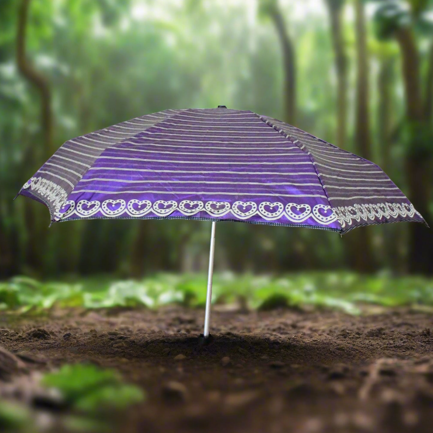 3-Fold  5 Floor Sun Protective Solid Foldable Umbrella (1 Pc)