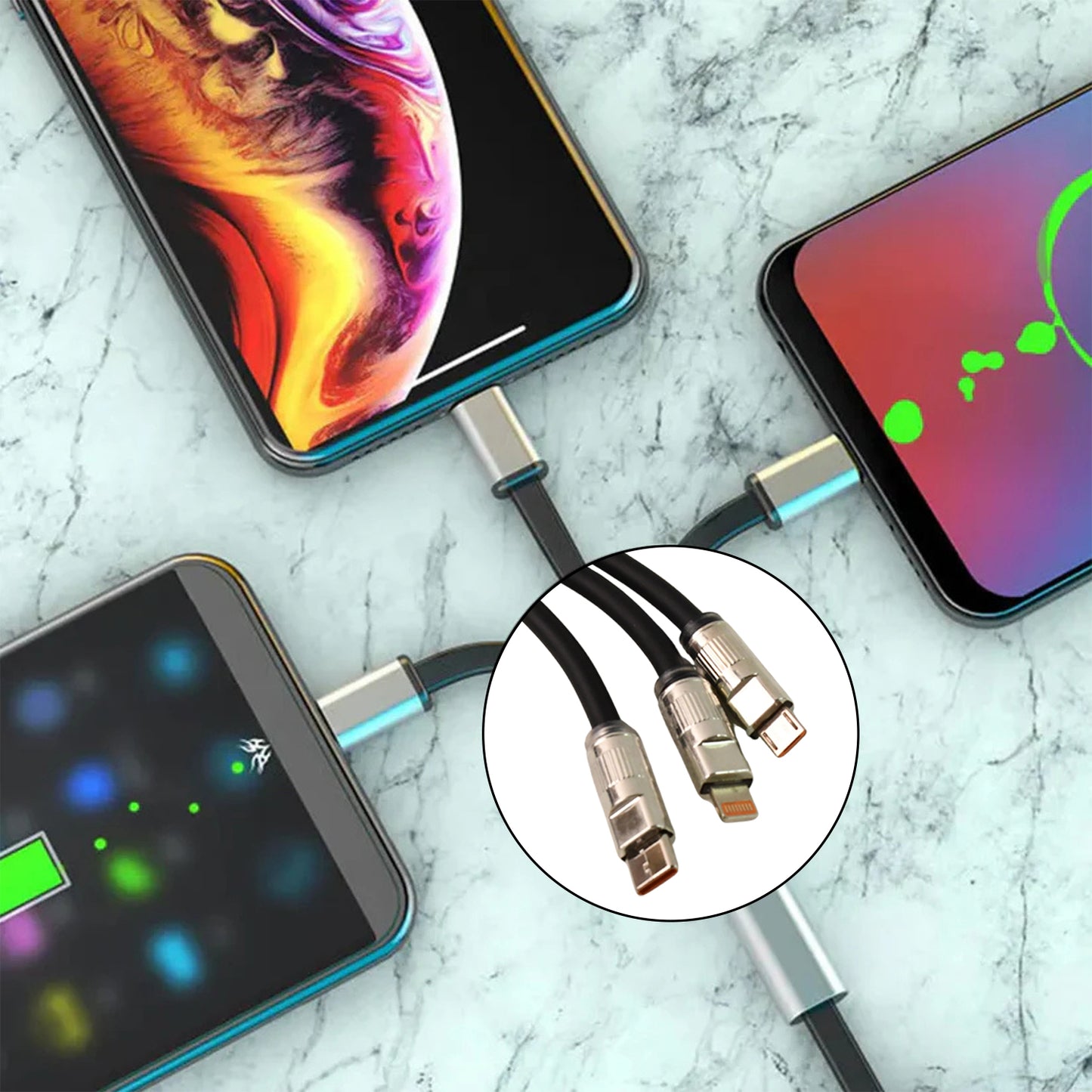 3In1 Super Fast Charging Cable (2Mtr)