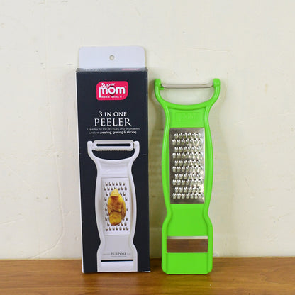 Supermom 3-In-1 Multi-Functional Stainless Steel Vegetable  Fruit Peeler (1 Pc)