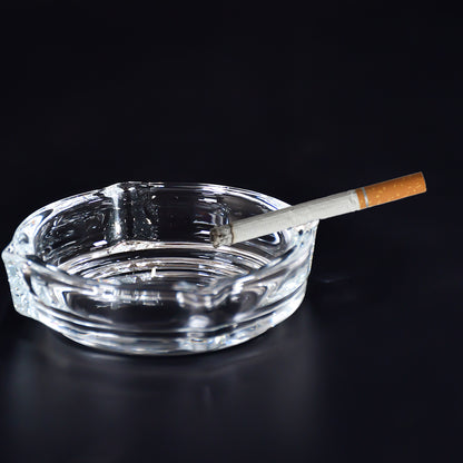 Glass Brunswick Crystal Quality Cigar Cigarette Ashtray Round Tabletop For Home Office Indoor Outdoor Home Decor