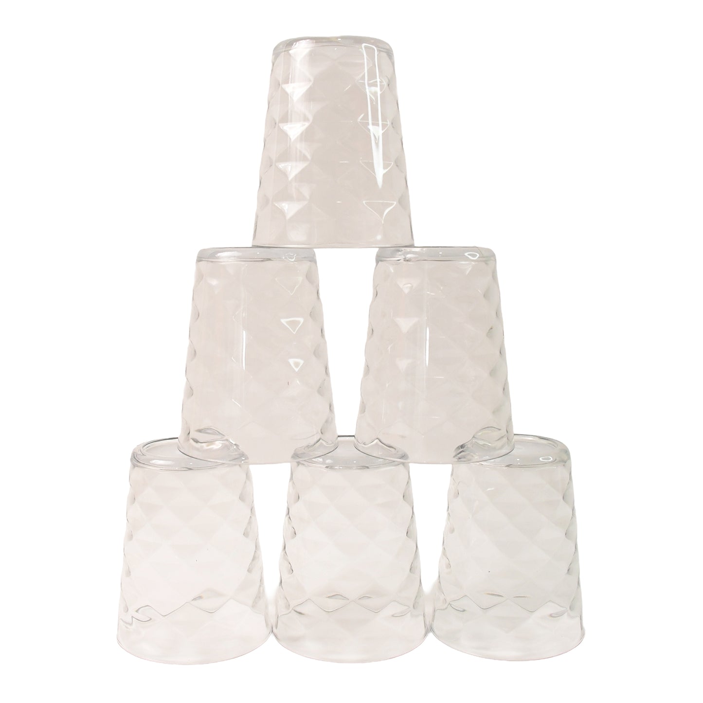 Apexpyramid Design Unbreakable Plastic Glass  300 Ml