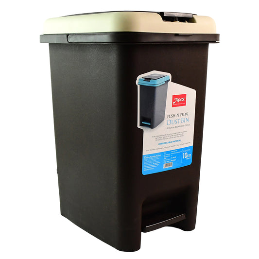 Apexpush N Pedal Plastic Dustbin 10L Capacity (1 Pc)