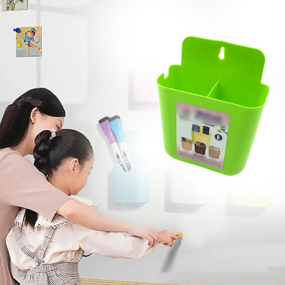 Multipurpose Wall Holder  Mobile Holder  Stationary Storage  Bathroom Accessories  Remote Holder  Makeup Brush Holder  Useful In Office Kitchen Drawing Room 2 Section Stand (1 Pc )