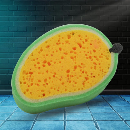 Sponge Household Kitchen Mango Shape Bowl Dish Washing Cleaning Pad Cleaner Bath Cleaning Sponge Dishwashing Sponge Mango (1 Pc)