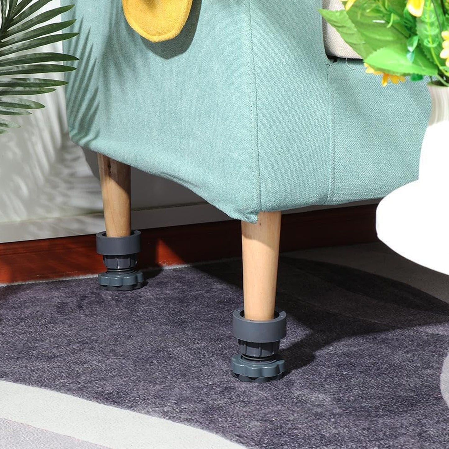 Plastic Washing Machine Vibration Feet Pad Adjustable Highly Non-Slip Support Anti Vibration Pads Walk Pads Shock Absorber Noise Cancelling Furniture Lifting Base (4 Pcs Set)