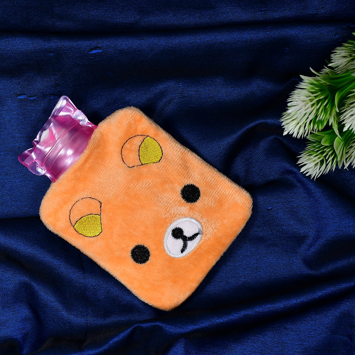 Orange Panda Small Hot Water Bag With Cover For Pain Relief Neck Shoulder Pain And Hand Feet Warmer Menstrual Cramps.