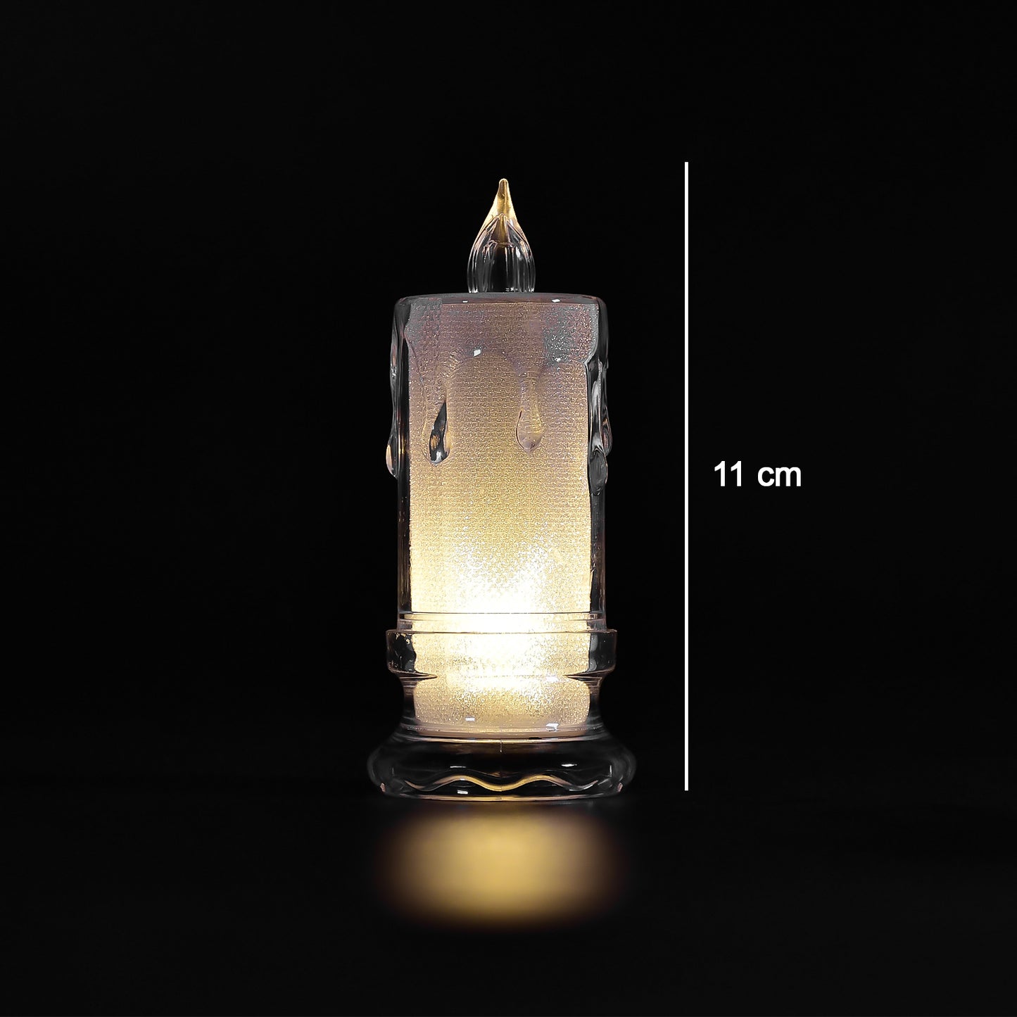 Big Size Flameless Melted Design Candles For Decoration (Set Of 12Pc)