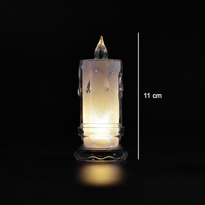 Big Size Flameless Melted Design Candles For Decoration (Set Of 12Pc)