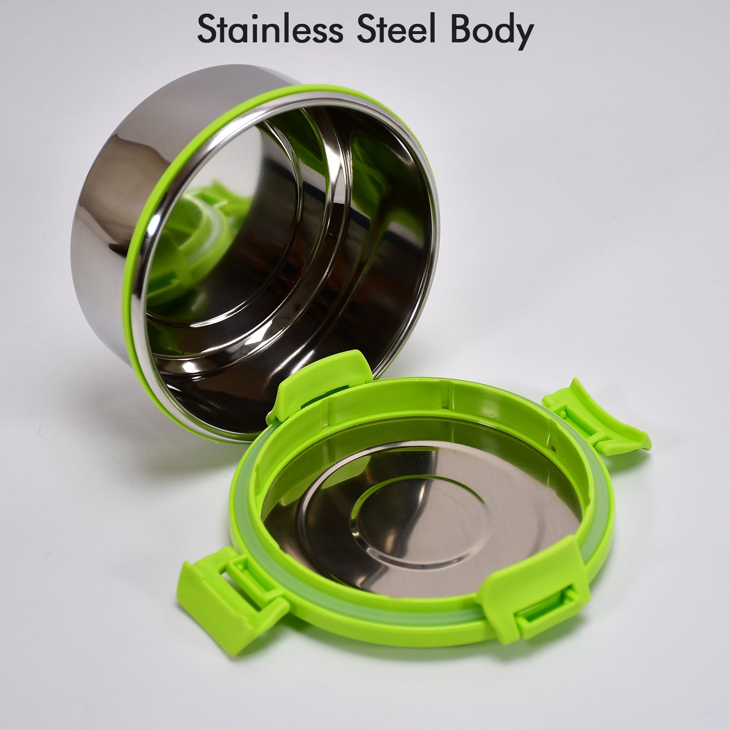 Ganesh Solo Round 400 Stainless Steel Leak Proof Airtight Lunch Pack For Office  School Use