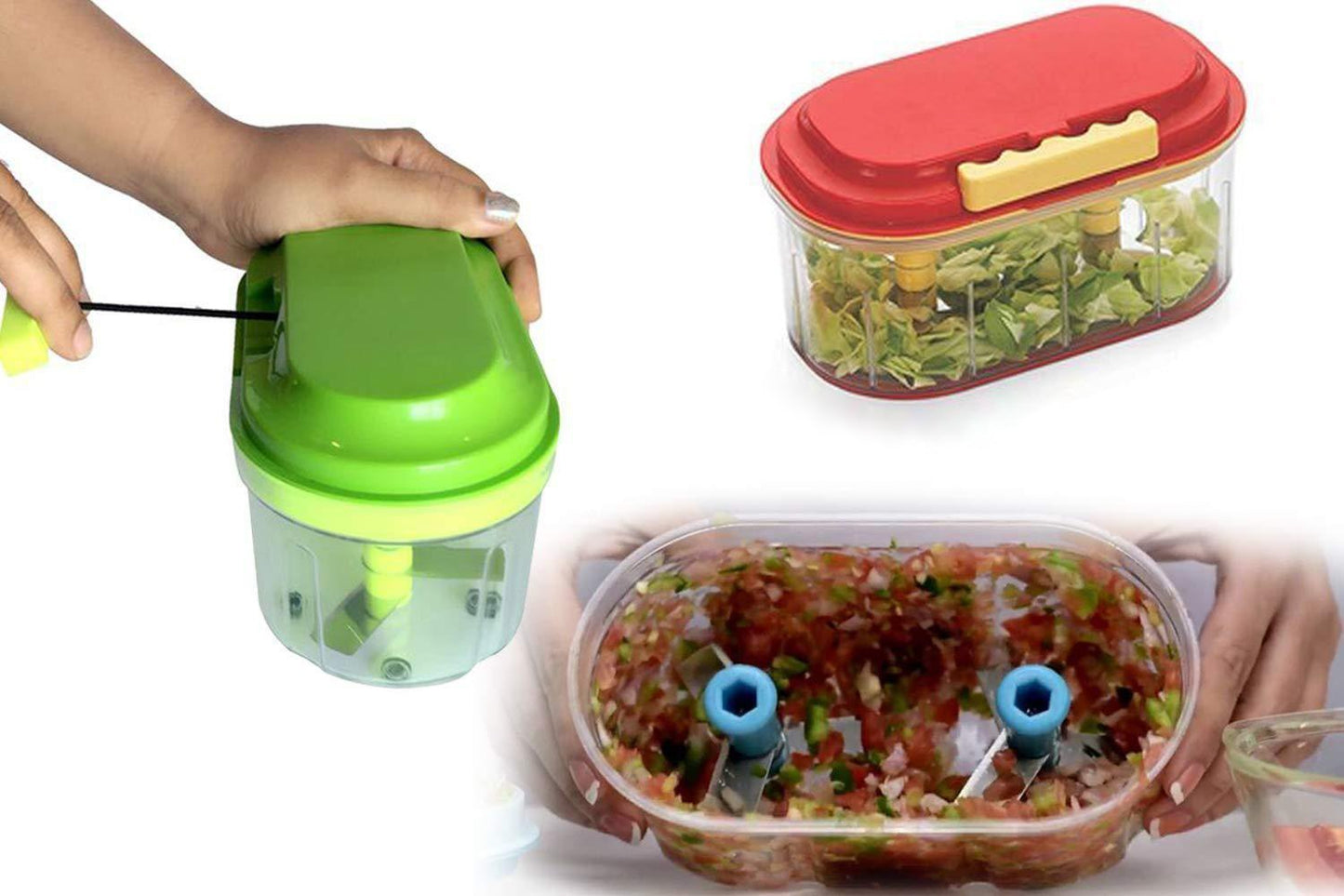Plastic Vegetable Chopper  (1000 Ml)