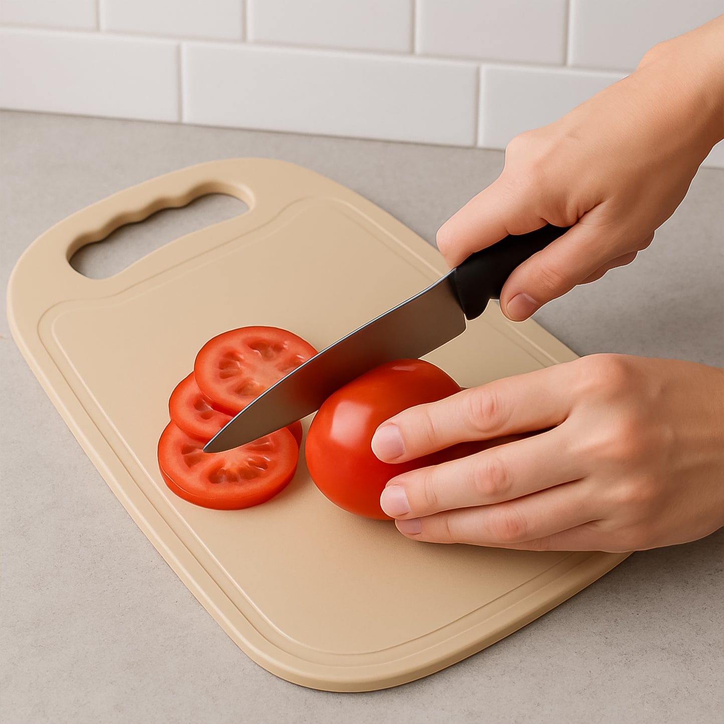 Durable Plastic Chopping Board 34X23 Cm (1 Pc)