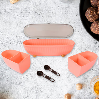 Spice Bottle Spice Jar Durable Spice Seasoning Box Jar Food Grade Spoon Seasoning Case For Kitchen  Dry Fruit Tray (1 Pc)