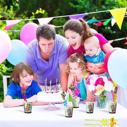 Reusable Straws Are Perfect For Kids Summer Parties. Plastic Straws Reusable Drinking Straws With Cartoon Decoration For Kids Birthday Party Favorsnbspor Other Summer Celebration (4 Pc Set)