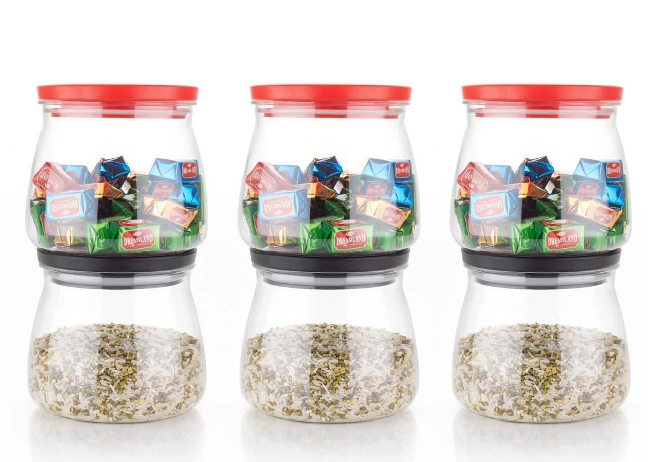 Matka Shaped Jar With Air Tight  Leak Proof Lid (Multicolour) (Set Of 6) (900Ml)