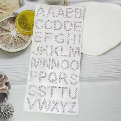 Silver Gem Letter  Numbers Stickers 1 Inch Letters 130 Count (Pack Of 6 Sheets)