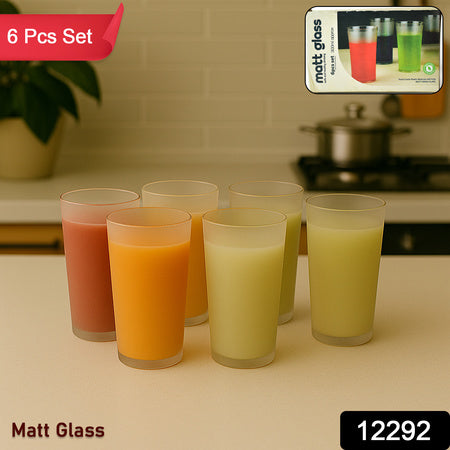 Mattfinish Glass Tumbler Set (Approx 300Ml  6 Pc)