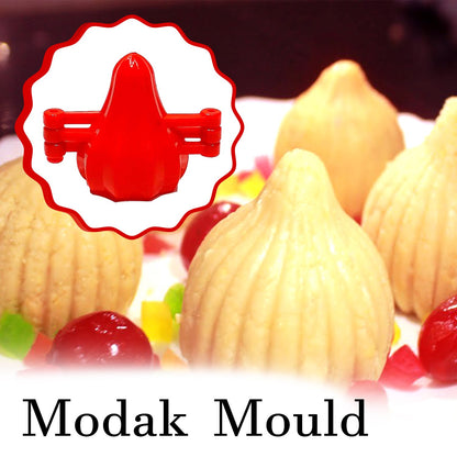 4 Pcs Plastic Red Kitchen Tool Mould Dough Press